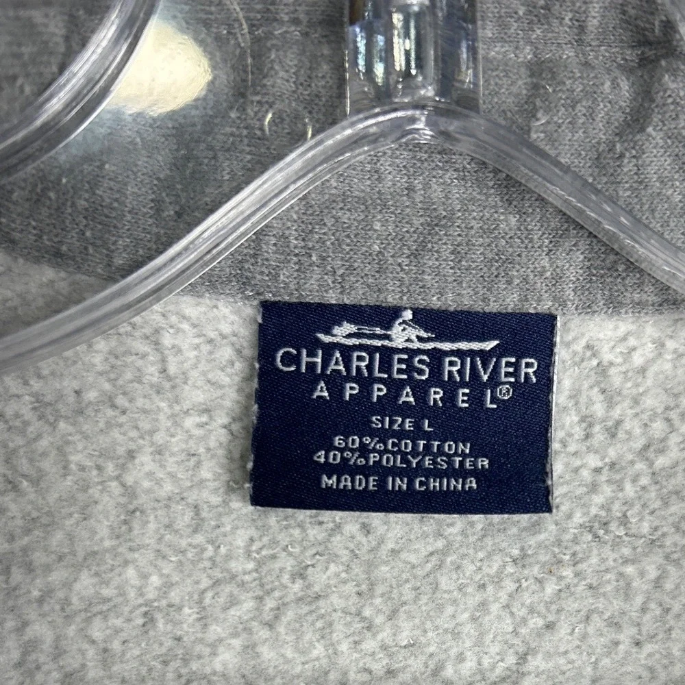 Charles River BASF Logo Apparel Mens Large Gray Snap Front Fleece Shirt Jacket
